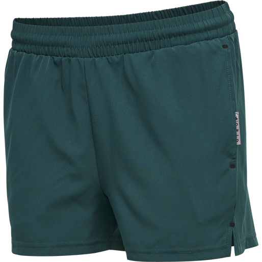 hmlMOVE GRID WOVEN SHORTS WOMAN, DEEP TEAL, packshot