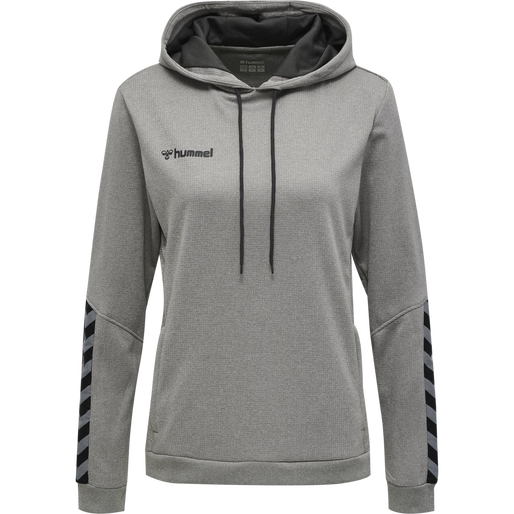 hmlAUTHENTIC POLY HOODIE WOMAN, GREY MELANGE, packshot