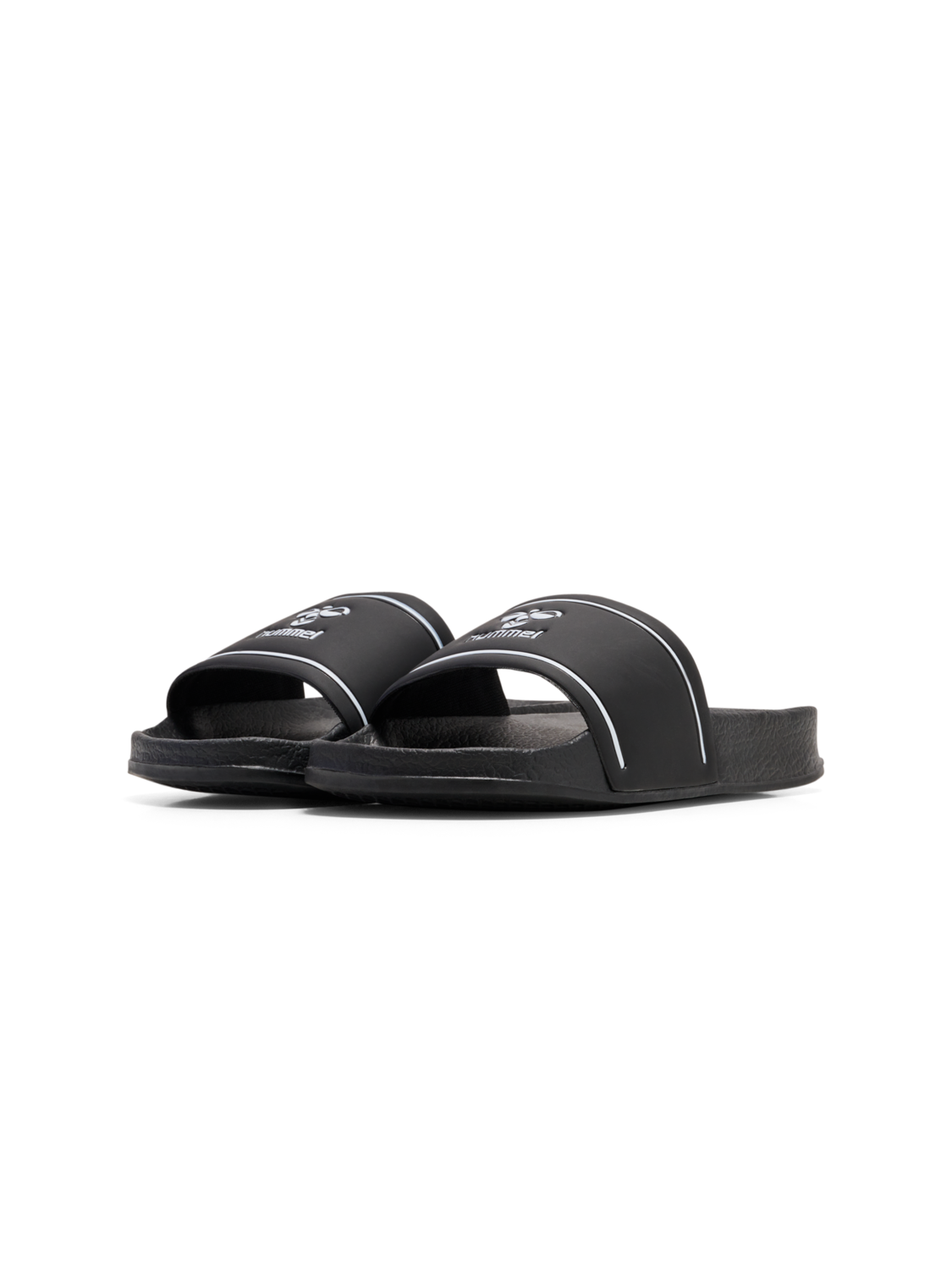 POOL SLIDE JR , BLACK/WHITE, packshot