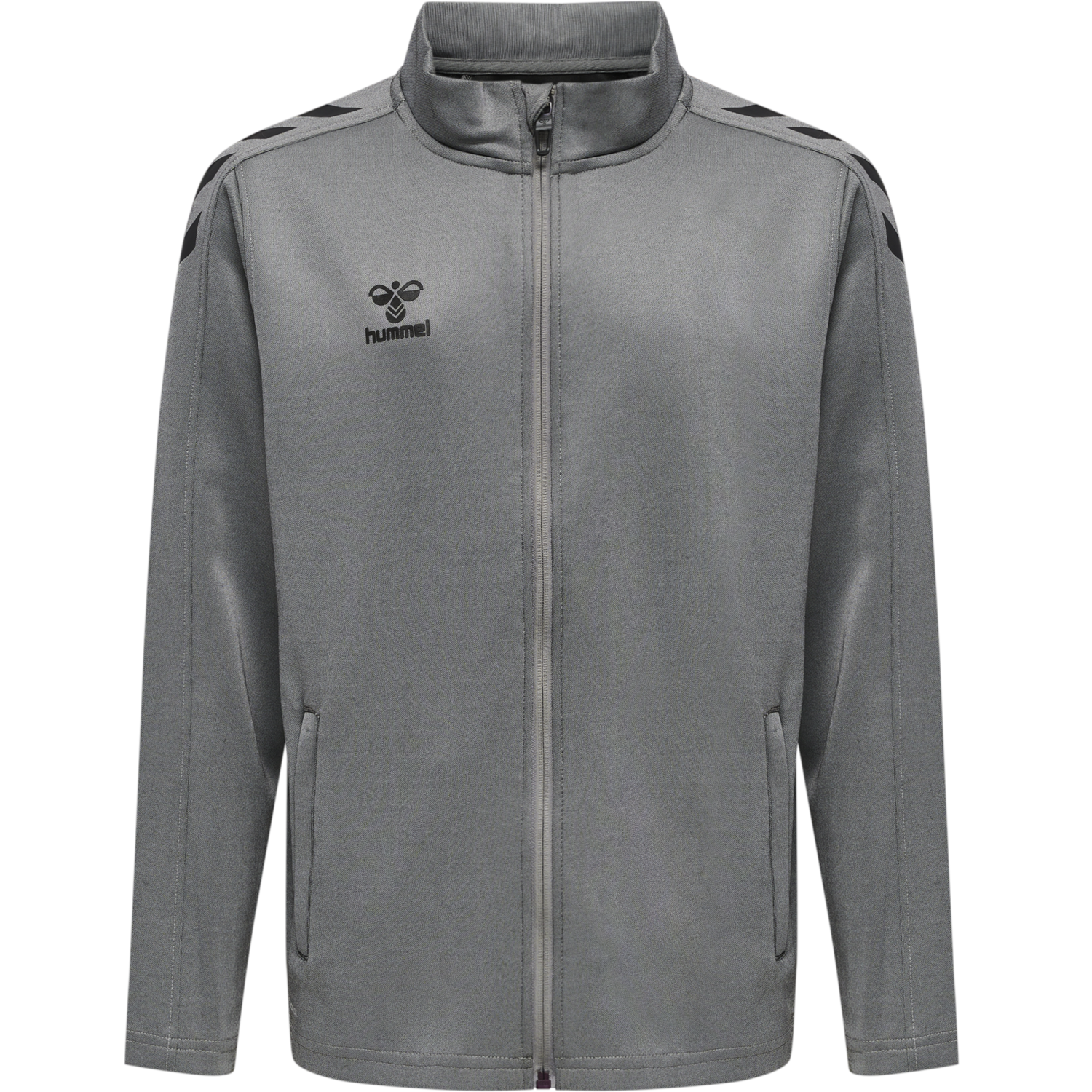 hmlCORE XK POLY ZIP SWEAT KIDS, GREY MELANGE, packshot