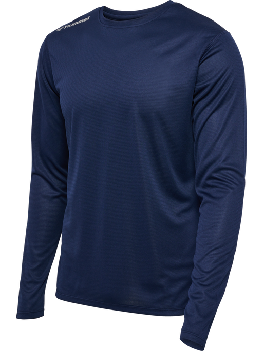 hmlRUN JERSEY L/S, BLACK IRIS, packshot