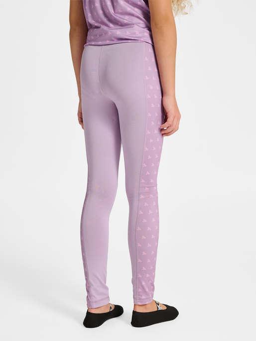 hmlJR MIX MID WAIST TIGHTS, LAVENDER MIST, model