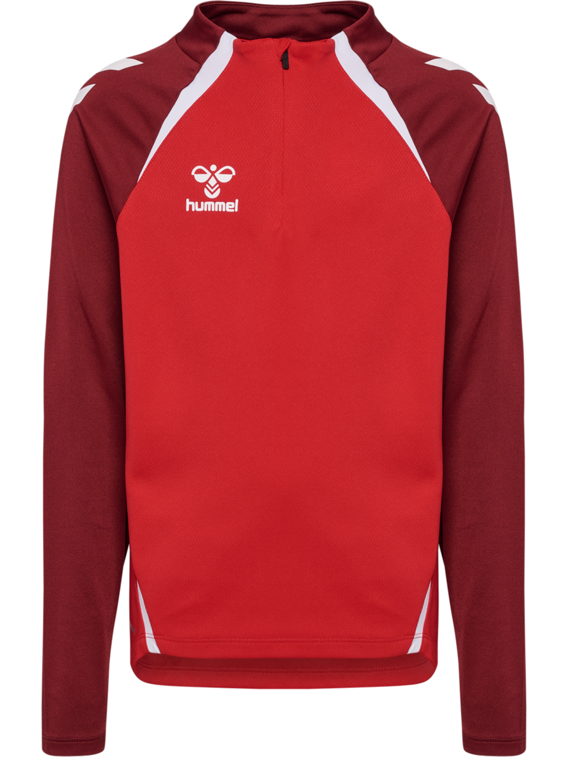 hmlLEAD 2.0 HALF ZIP KIDS, TRUE RED/MAROON, packshot