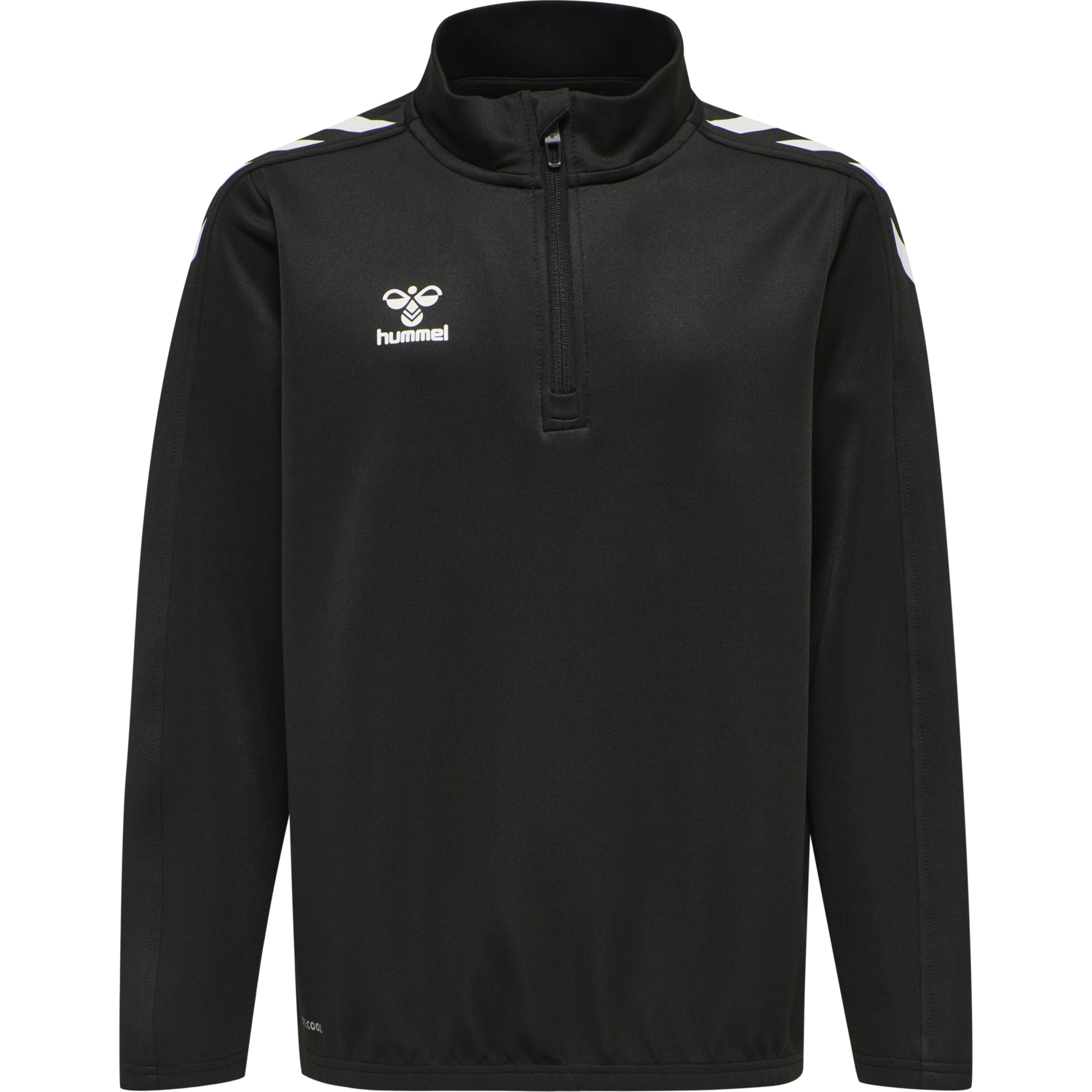 hmlCORE XK HALF ZIP POLY SWEAT KIDS, BLACK/BLACK, packshot