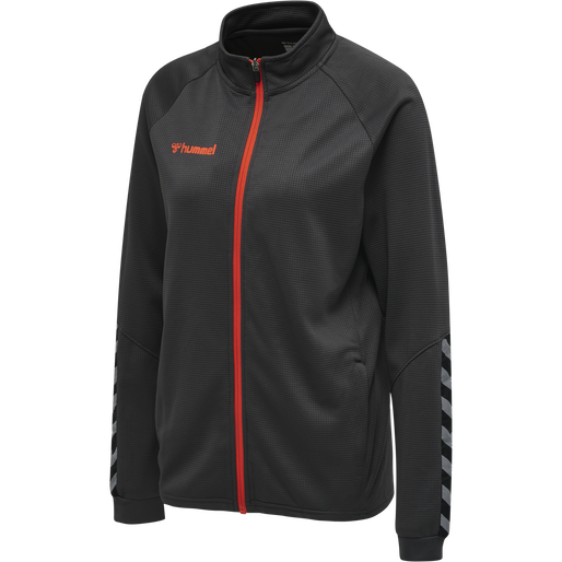 hmlAUTHENTIC WOMEN POLY ZIP JACKET, ASPHALT hmlAUTHENTIC WOMEN POLY ZIP JACKET, ASPHALT, packshot