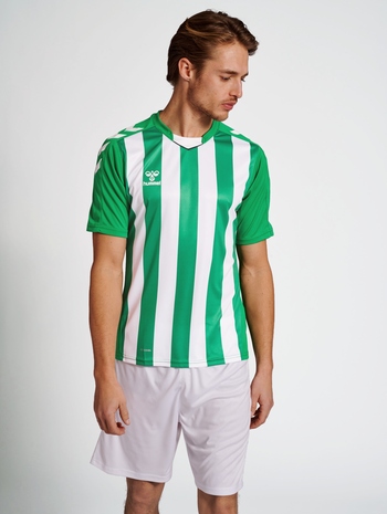 hmlCORE XK STRIPED JERSEY S/S, JELLY BEAN, model