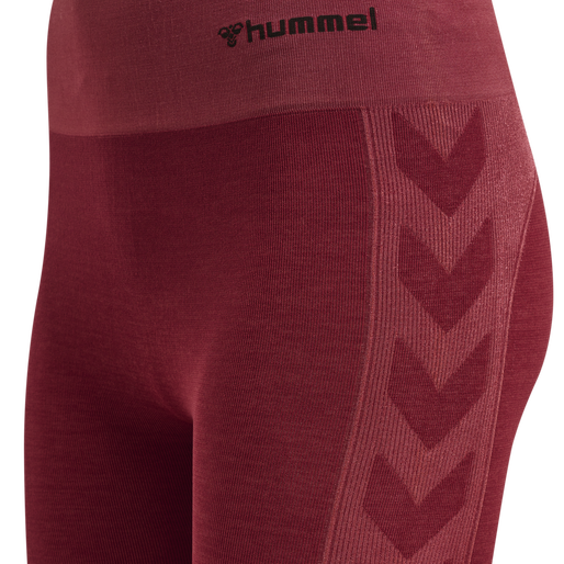 hmlCLEA SEAMLESS MID WAIST TIGHTS, CABERNET/APPLE BUTTER MELANGE, packshot