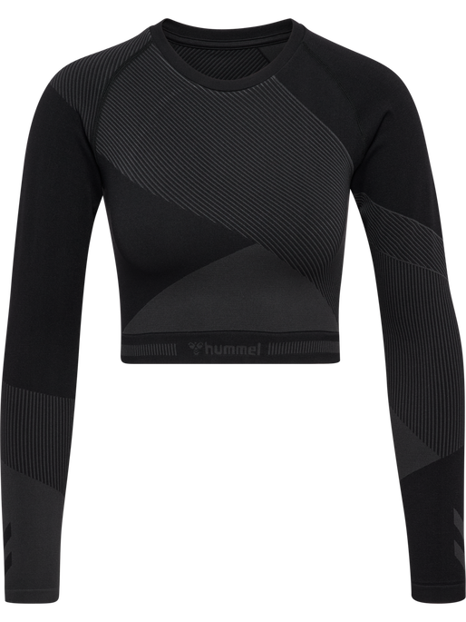 hmlUNITY SEAMLESS CROP T-SHIRT L/S, BLACKENED PEARL hmlUNITY SEAMLESS CROP T-SHIRT L/S, BLACKENED PEARL, packshot