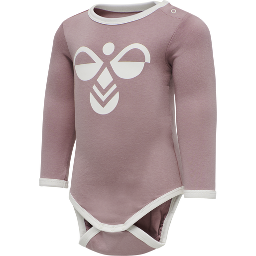 hmlFLIPPER BODY L/S 2-PACK, GREY MELANGE/WOODROSE hmlFLIPPER BODY L/S 2-PACK, GREY MELANGE/WOODROSE, packshot