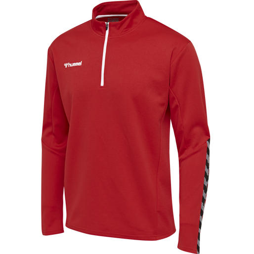 hmlAUTHENTIC KIDS HALF ZIP SWEATSHI, TRUE RED, packshot