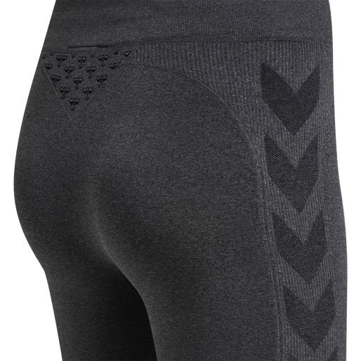 hmlCI SEAMLESS MID WAIST TIGHTS, BLACK MELANGE, packshot