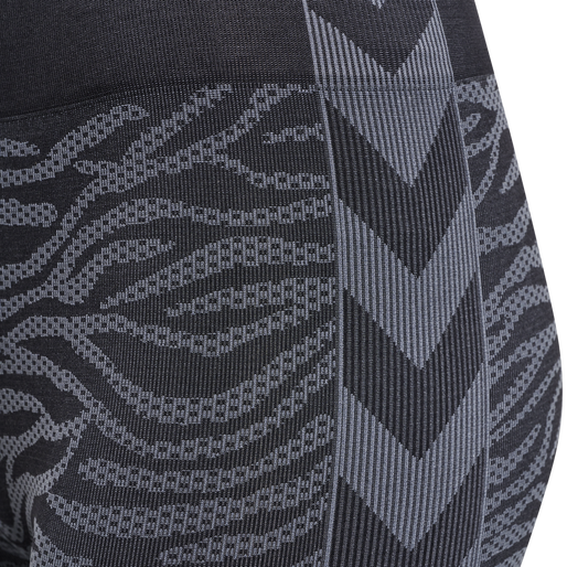 hmlMT SAGA SEAMLESS MW TIGHTS, BLACK/ASPHALT MELANGE, packshot