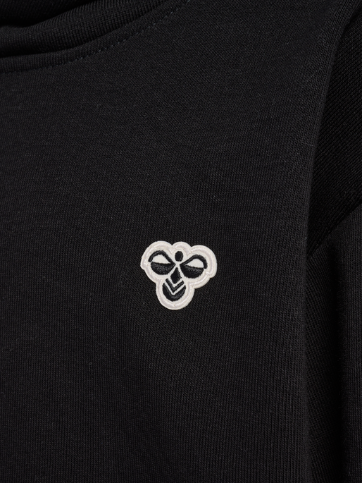 hmlJR LOOSE HOODIE BEE, BLACK hmlJR LOOSE HOODIE BEE, BLACK, packshot
