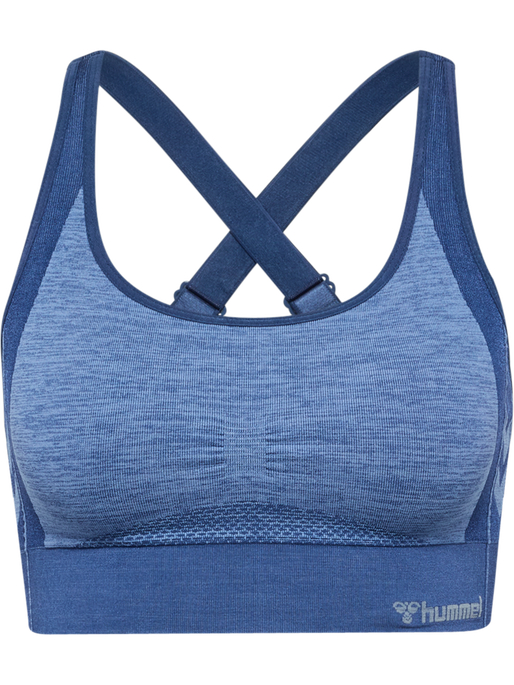 hmlMT SHINE SEAMLESS SPORTS BRA, BLUE INDIGO MELANGE, packshot