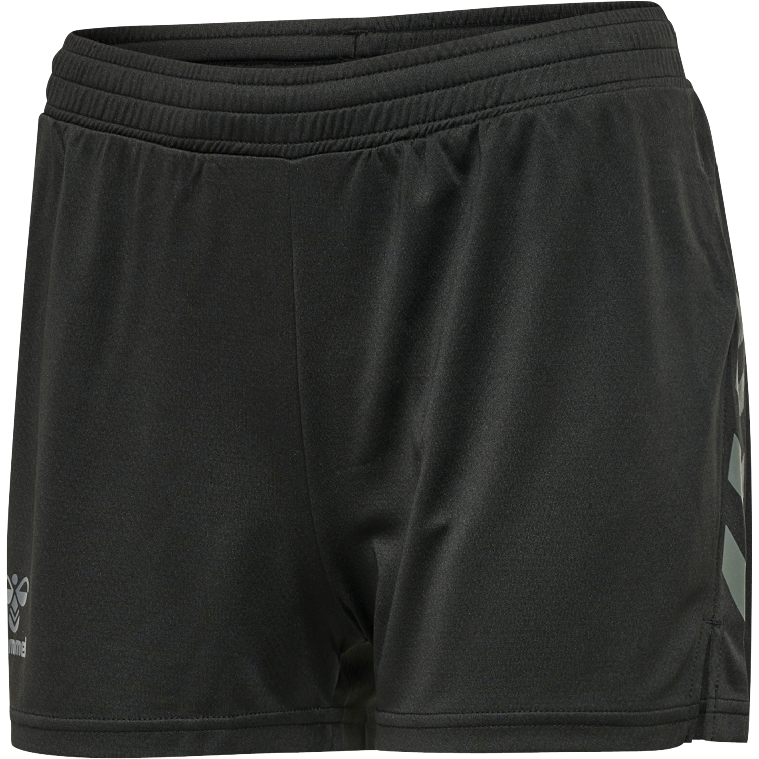 hmlONGRID POLY SHORTS WO, JET BLACK/FORGED IRON, packshot