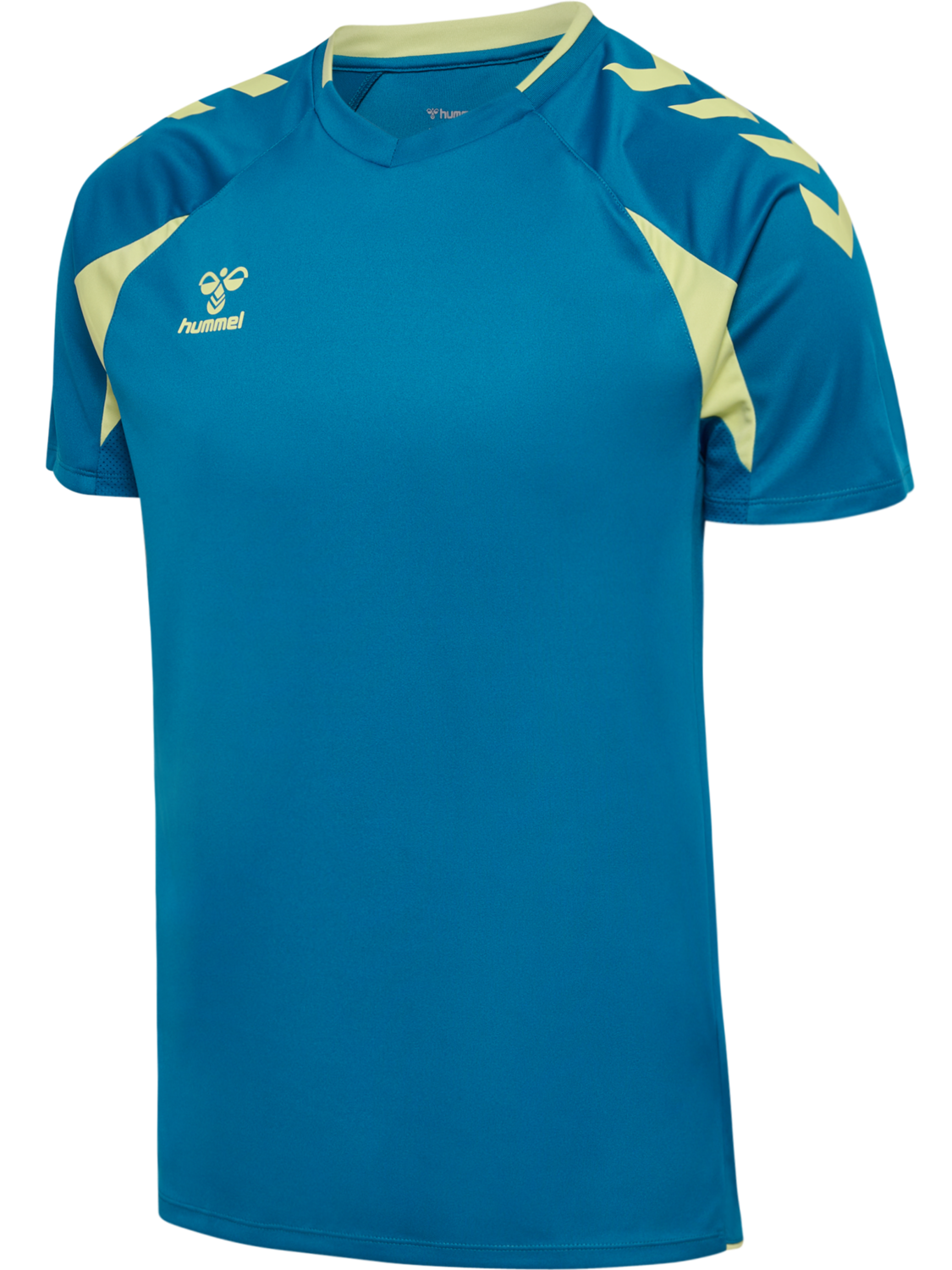 hmlCORE 2.0 JERSEY S/S, CELESTIAL/PALE LIME YELLOW, packshot