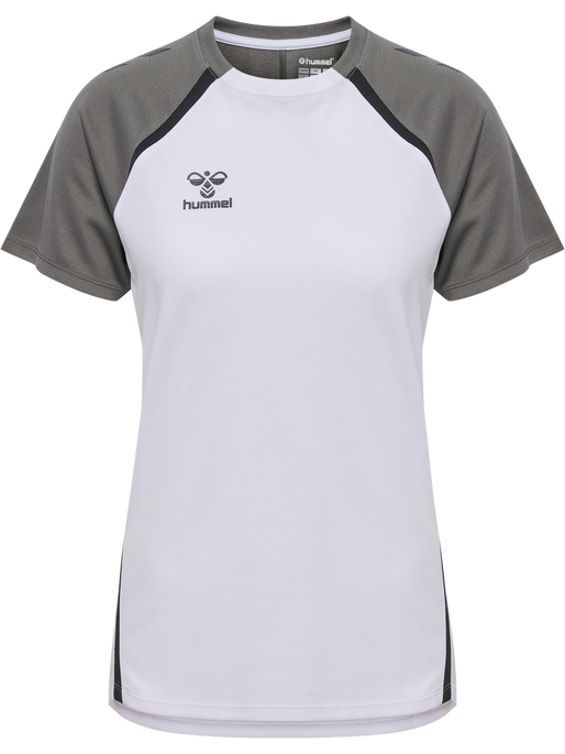 hmlLEAD 2.0 JERSEY S/S WOMAN, WHITE/STEEL GRAY hmlLEAD 2.0 JERSEY S/S WOMAN, WHITE/STEEL GRAY, packshot