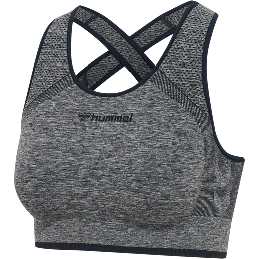 hmlMT UNA SEAMLESS SPORTS TOP, BLUE NIGHTS MELANGE, packshot