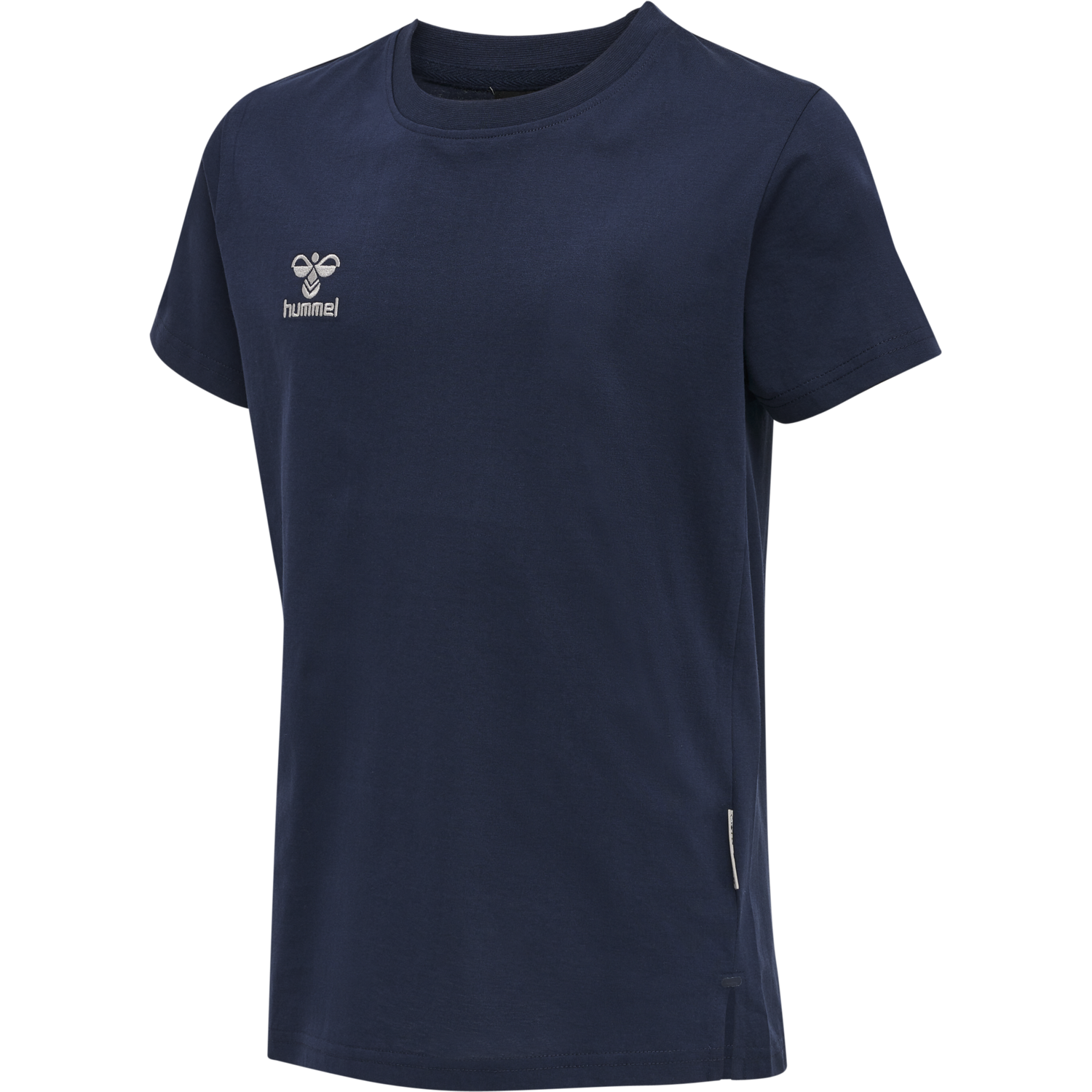 hmlMOVE GRID COTTON T-SHIRT S/S KID, MARINE, packshot