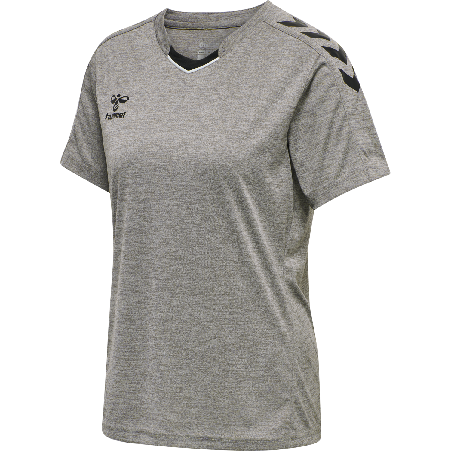 hmlCORE XK POLY JERSEY S/S WOMAN, GREY MELANGE, packshot