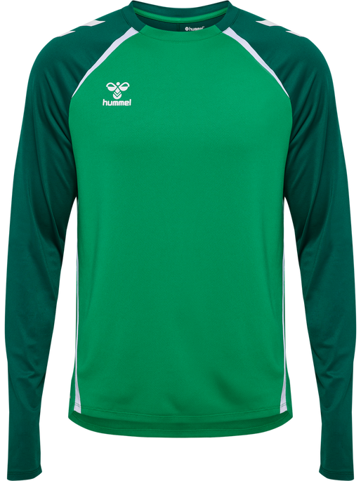 hmlLEAD 2.0 CREW SWEAT, JELLY BEAN/EVERGREEN, packshot