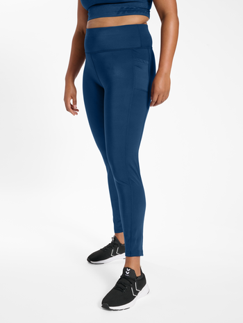 hmlTE CURVY HIGHT WAIST TIGHTS PLUS, INSIGNIA BLUE, model
