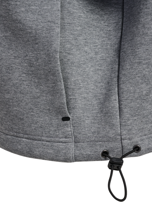 hmlTECH FLEECE WOMEN BOXY HALF ZIP, GREY MELANGE, packshot