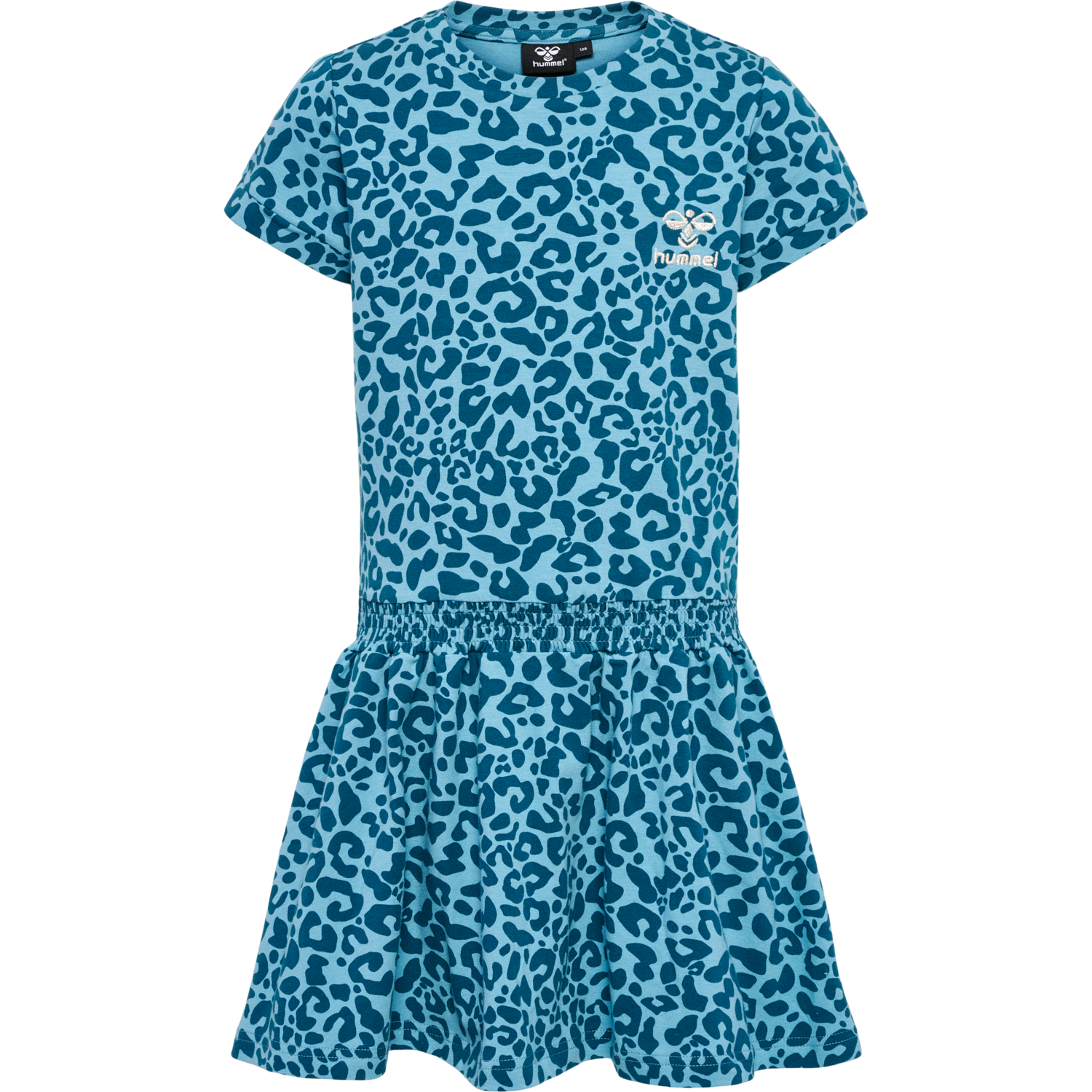 hmlFLOWY AOP DRESS S/S, BLUE CORAL, packshot