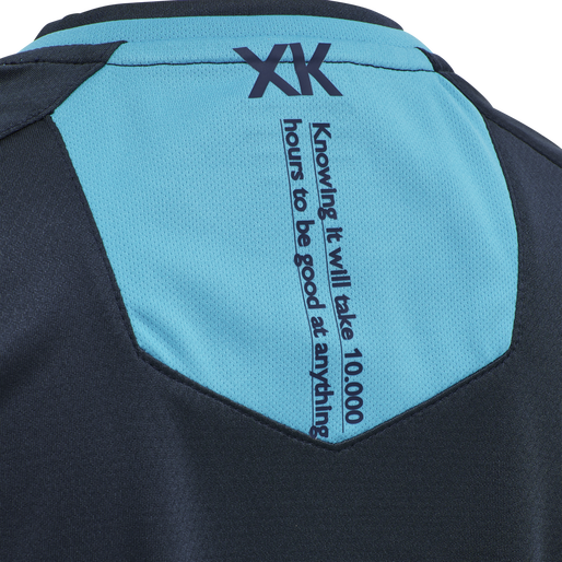 hmlACTION POLY JERSEY S/S WOMAN, BLACK IRIS/ATOMIC BLUE, packshot