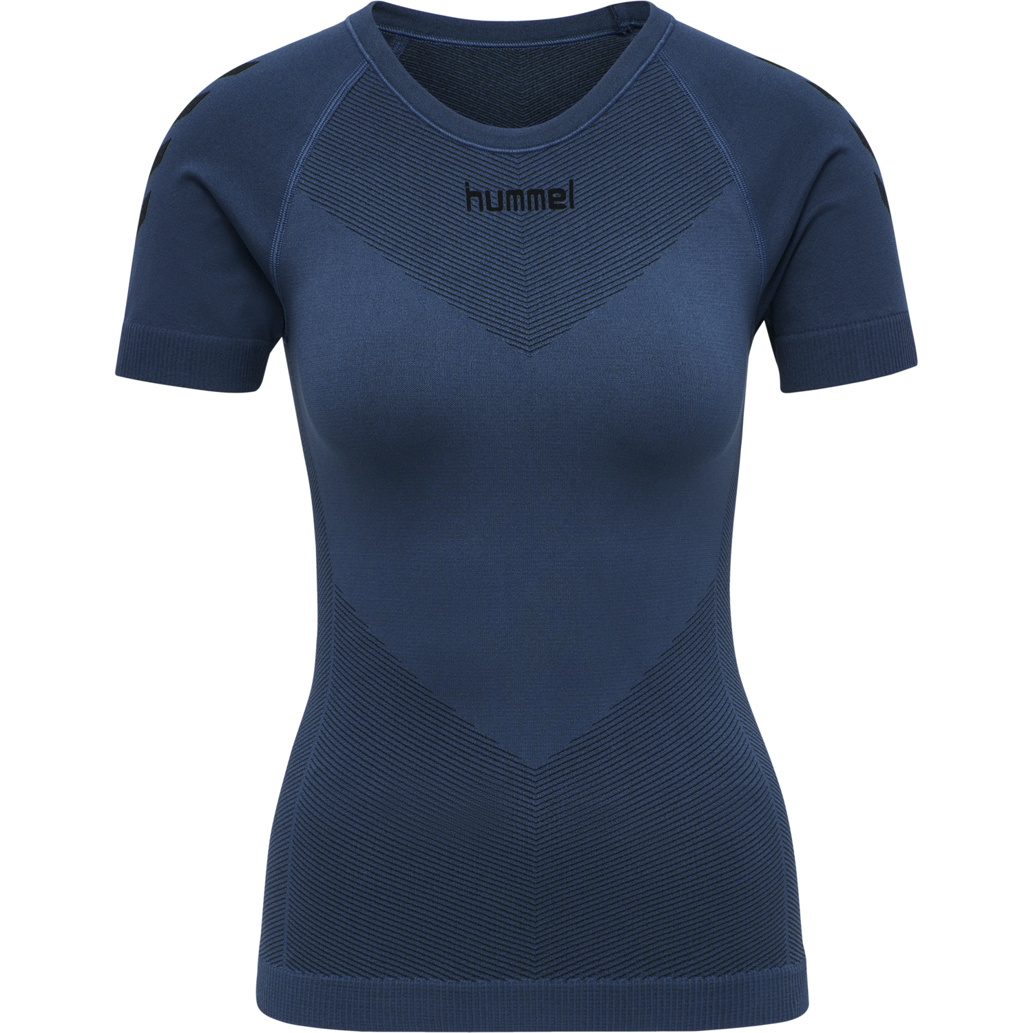 HUMMEL FIRST SEAMLESS JERSEY S/S W, DARK DENIM, packshot