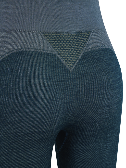hmlCLEA SEAMLESS MID WAIST TIGHTS, DARK SEA, packshot