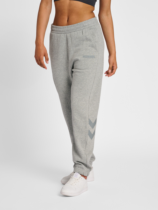 hmlLEGACY REGULAR PANTS, GREY MELANGE, model