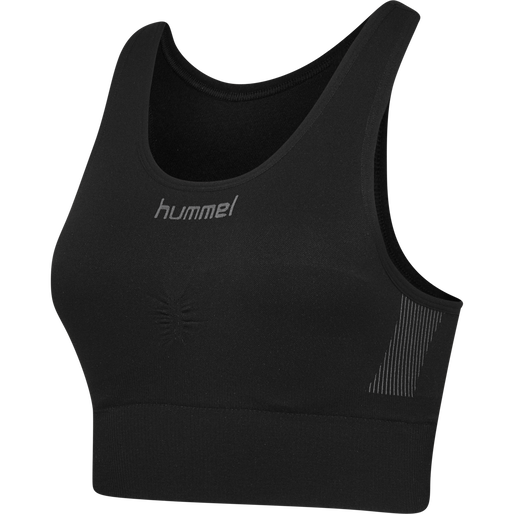 HUMMEL FIRST SEAMLESS BRA WOMAN, BLACK HUMMEL FIRST SEAMLESS BRA WOMAN, BLACK, packshot