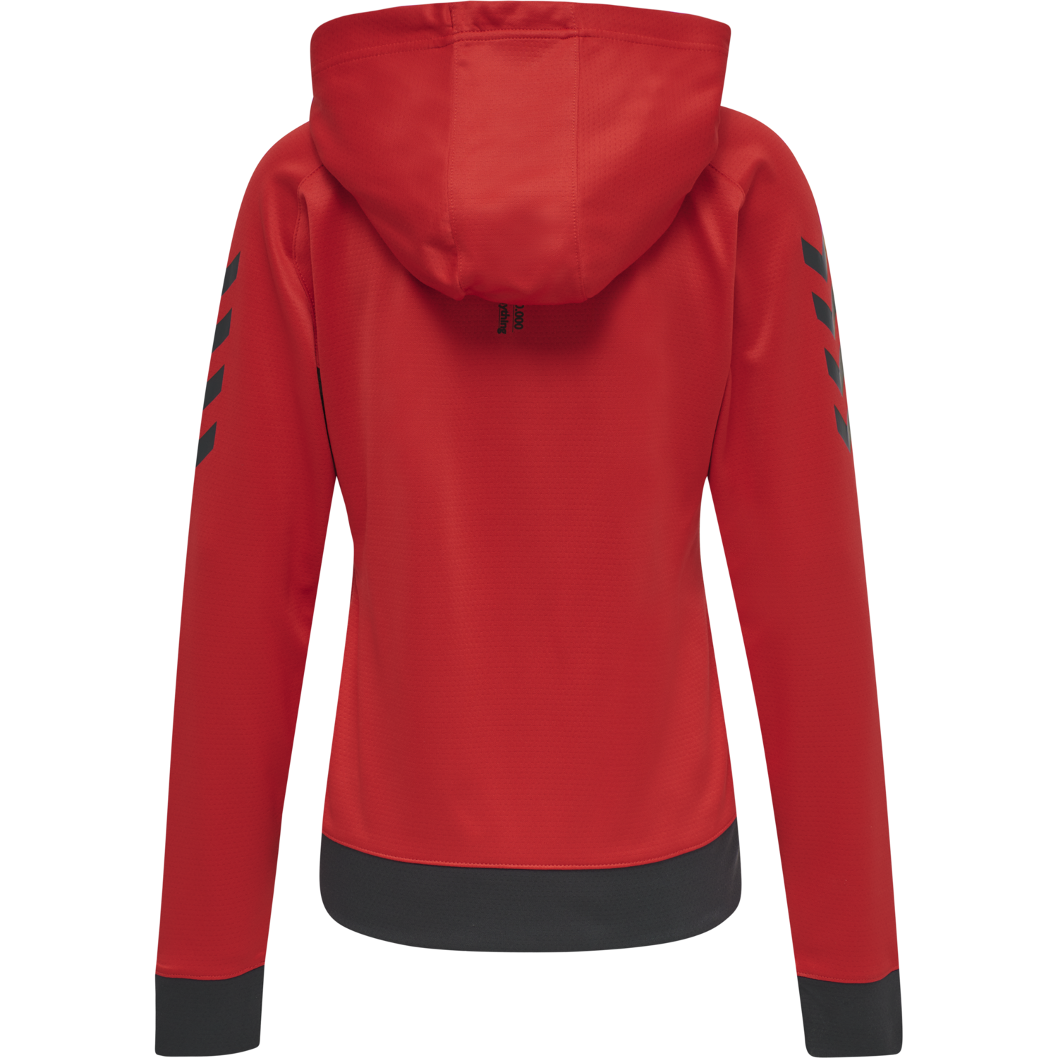 hmlACTION POLY ZIP HOODIE WOMAN, FLAME SCARLET/EBONY, packshot