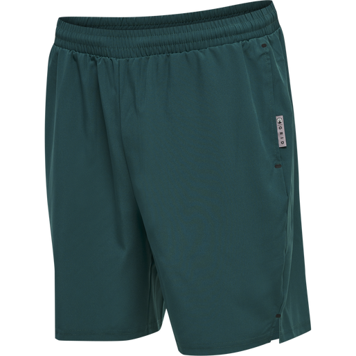 hmlMOVE GRID WOVEN SHORTS, DEEP TEAL, packshot