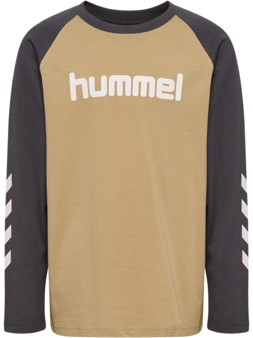 hmlJR LOGO T-SHIRT L/S, CORNSTALK hmlJR LOGO T-SHIRT L/S, CORNSTALK, packshot