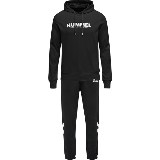 hmlLEGACY HOODIE PANTS SET, BLACK hmlLEGACY HOODIE PANTS SET, BLACK, packshot