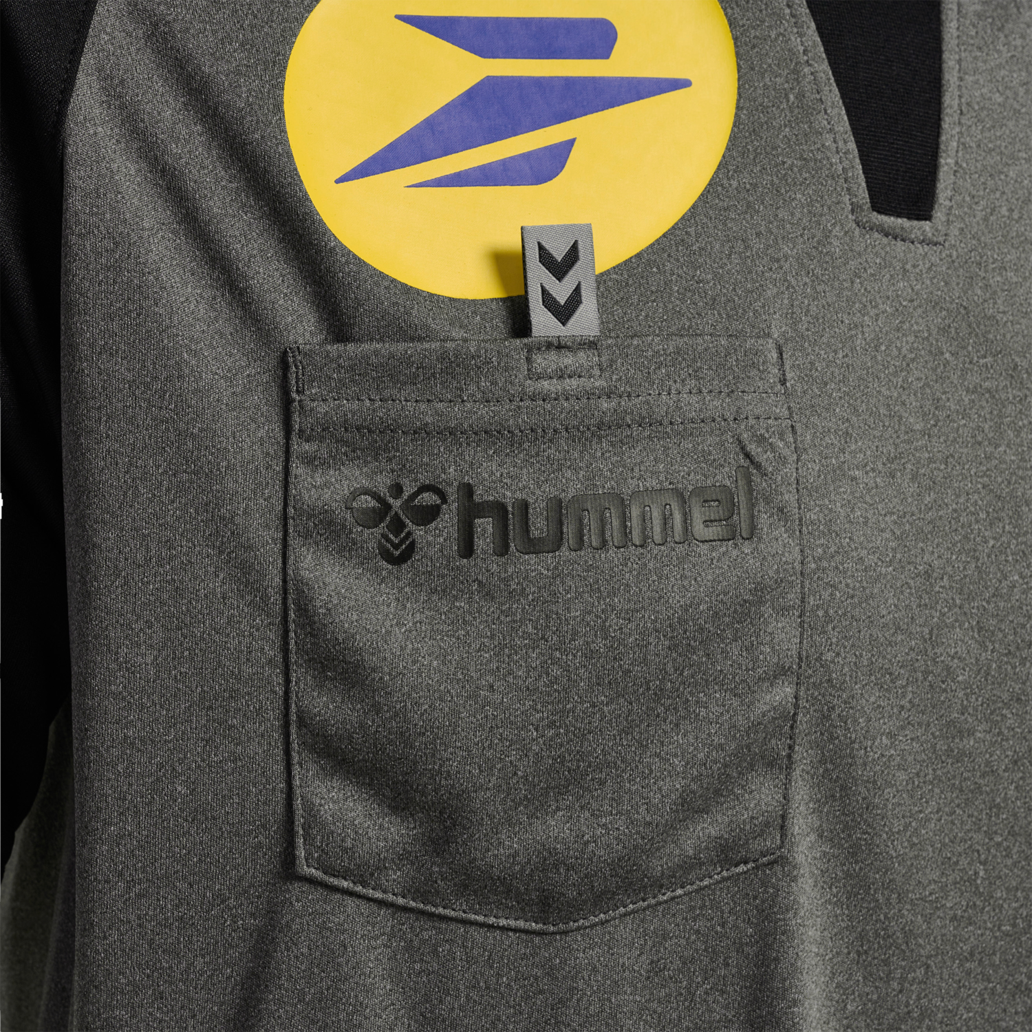 FFHB REFEREE JERSEY S/S, GREY MELANGE WO. FRONT SPONSOR, packshot