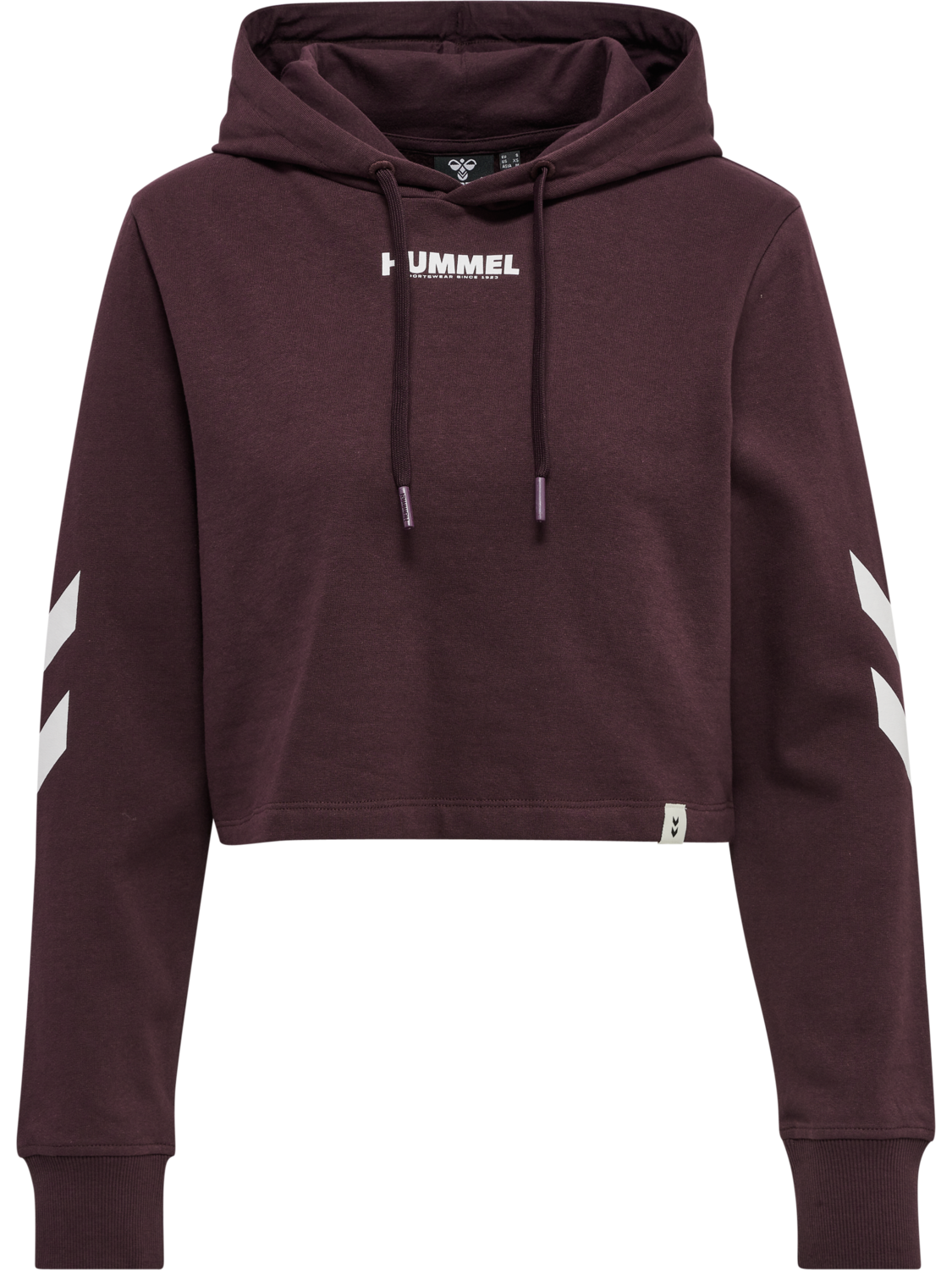 hmlLEGACY WOMAN CROPPED HOODIE, FUDGE, packshot