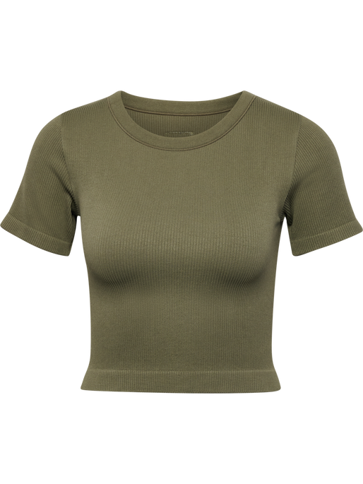 hmlPULSE SEAMLESS RIB W T-SHIRT S/S, DUSTY OLIVE hmlPULSE SEAMLESS RIB W T-SHIRT S/S, DUSTY OLIVE, packshot
