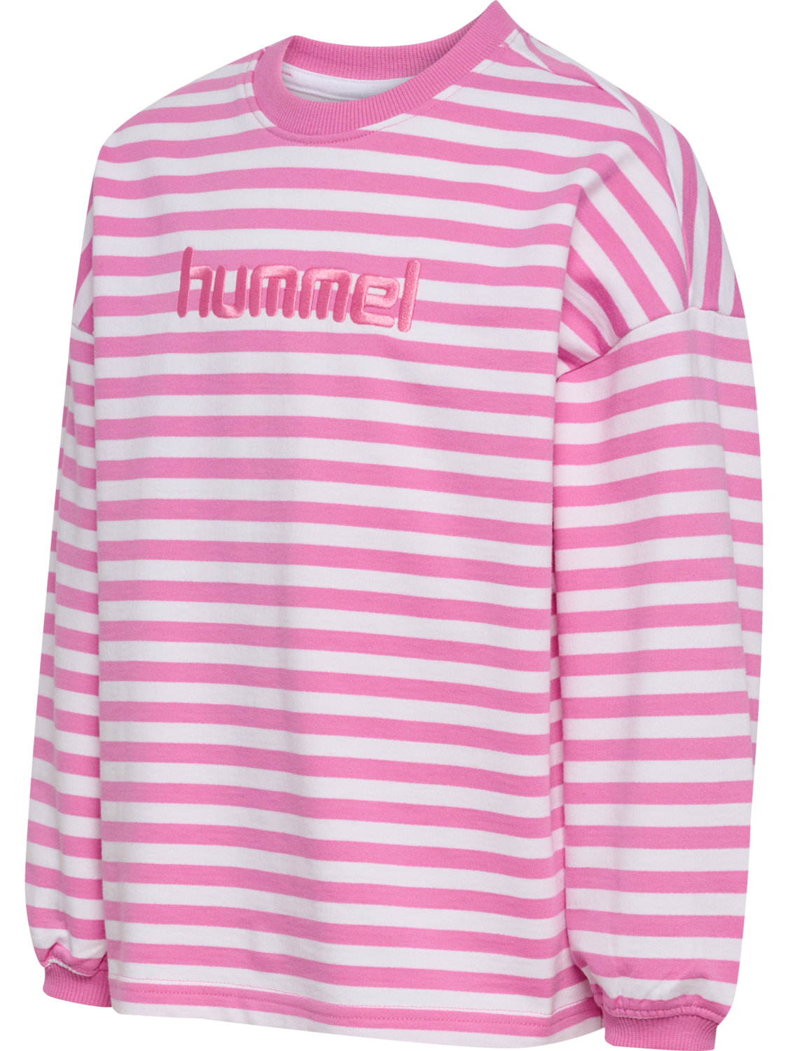 hmlJR GEGGO STRIPE SWEATSHIRT, FUCHSIA PINK, packshot