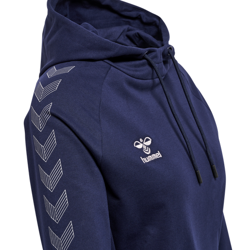 hmlMOVE GRID COTTON HOODIE WOMAN, MARINE, packshot