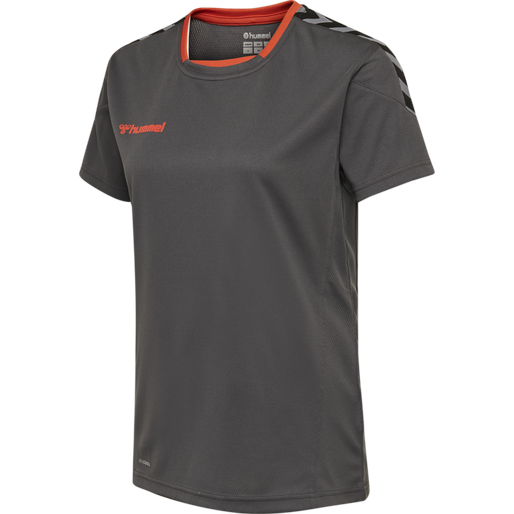 hmlAUTHENTIC POLY JERSEY WOMAN S/S, ASPHALT, packshot