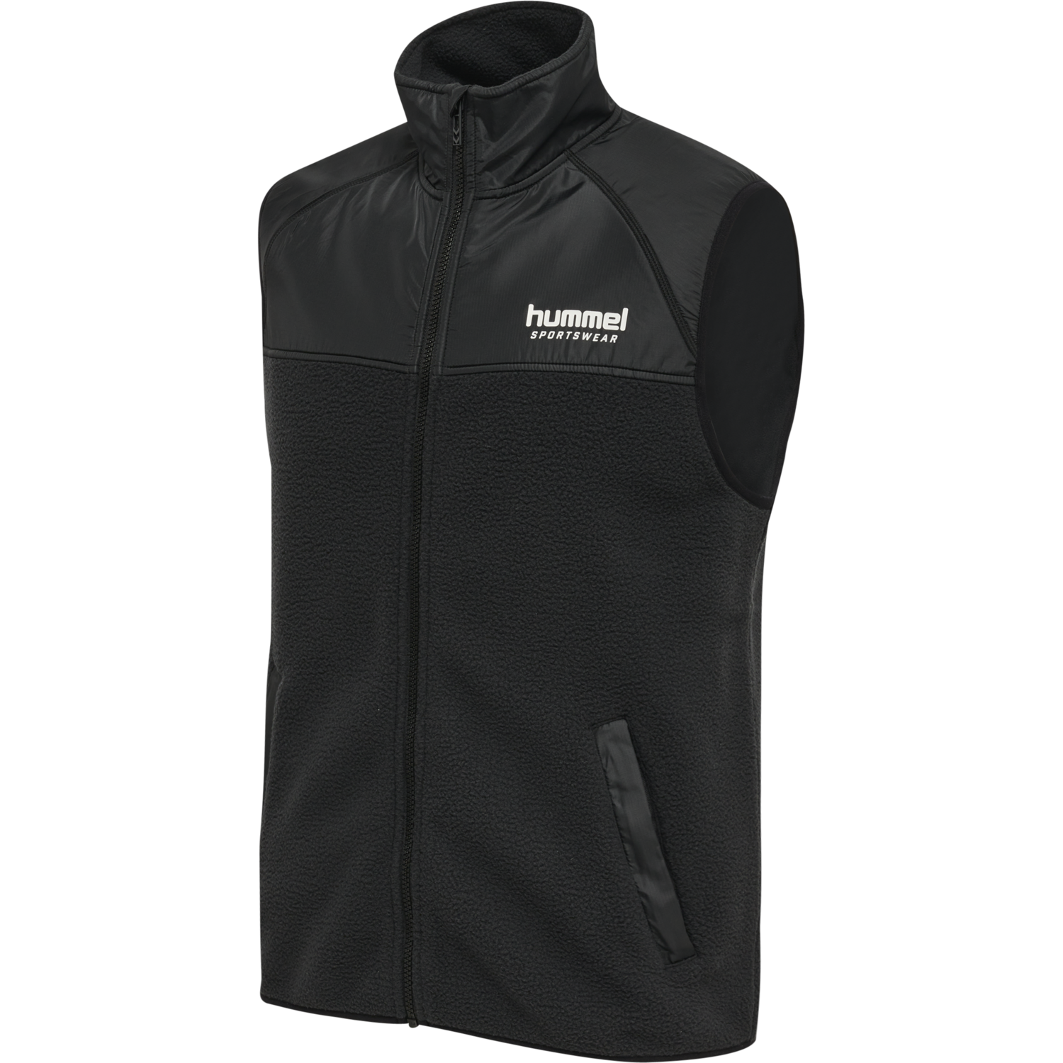 hmlLGC CHARLEY FLEECE WAISTCOAT, BLACK, packshot