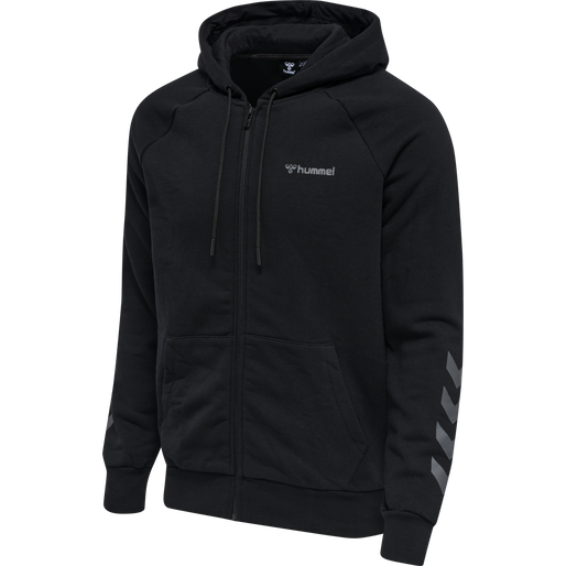 hmlISAM ZIP HOODIE, BLACK, packshot