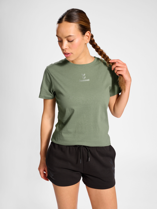 hmlACTIVE CHEVRONS CO TEE S/S WOMAN, SEA SPRAY, model