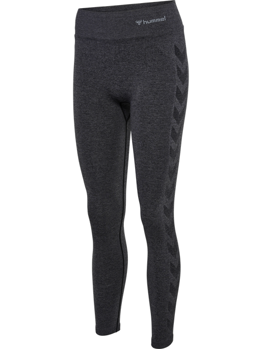 hmlCI SEAMLESS MW SCRUNCH TIGHT, BLACK MELANGE hmlCI SEAMLESS MW SCRUNCH TIGHT, BLACK MELANGE, packshot