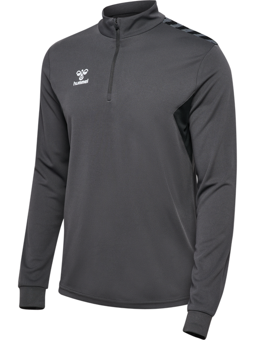 hmlAUTHENTIC HALF ZIP SWEAT, ASPHALT hmlAUTHENTIC HALF ZIP SWEAT, ASPHALT, packshot