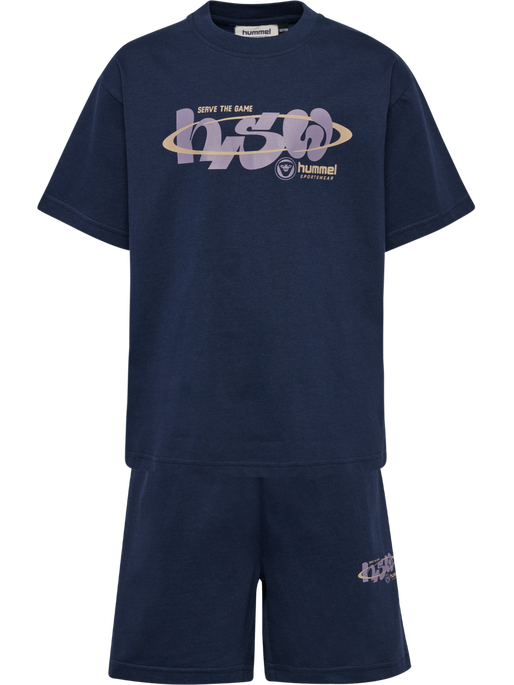 hmlJR LOOSE SET HS GRAPHIC, DRESS BLUES hmlJR LOOSE SET HS GRAPHIC, DRESS BLUES, packshot