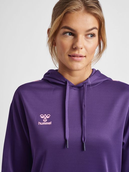 hmlCORE XK POLY SWEAT HOODIE WOMAN, ACAI, model